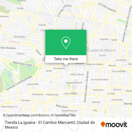 Tienda La iguana - El Cambio Mercantil map