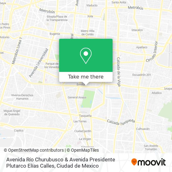 Avenida Río Churubusco & Avenida Presidente Plutarco Elías Calles map