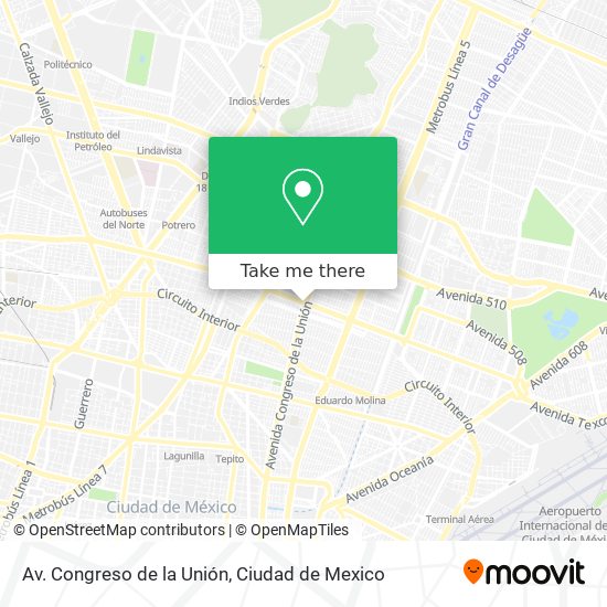 Av. Congreso de la Unión map