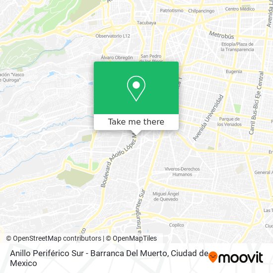 Anillo Periférico Sur - Barranca Del Muerto map