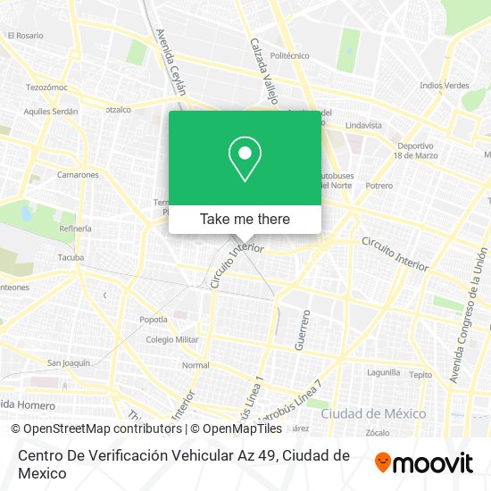 Centro De Verificación Vehicular Az 49 map