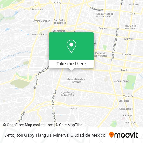 Antojitos Gaby Tianguis Minerva map