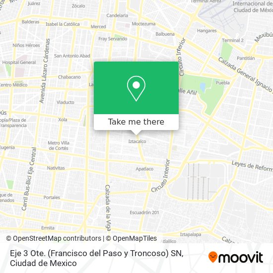 Eje 3 Ote. (Francisco del Paso y Troncoso) SN map