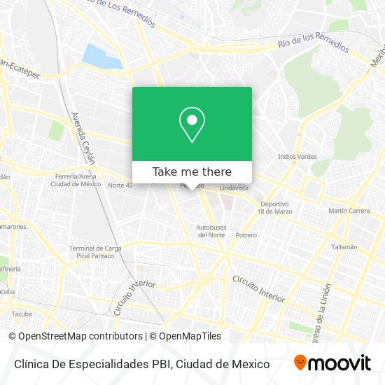 Mapa de Clínica De Especialidades PBI