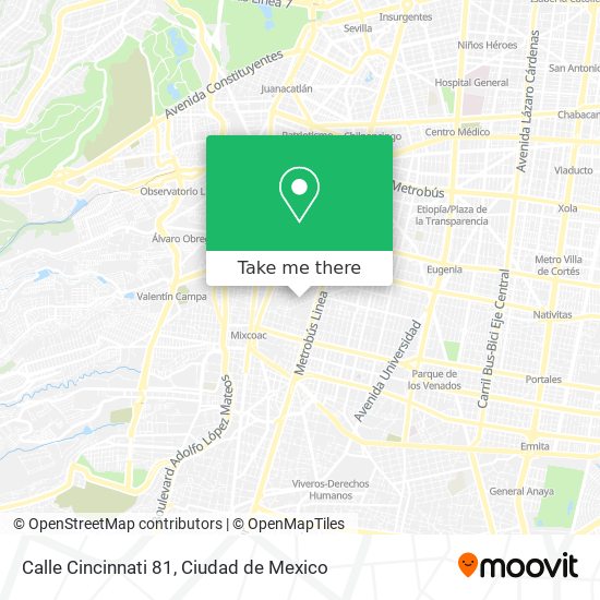 Calle Cincinnati 81 map