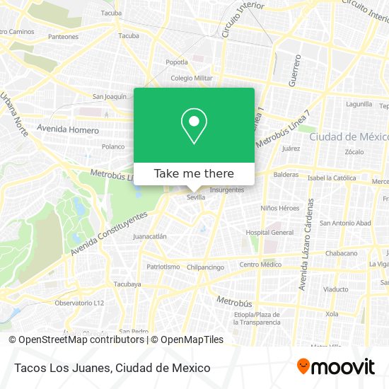 Tacos Los Juanes map