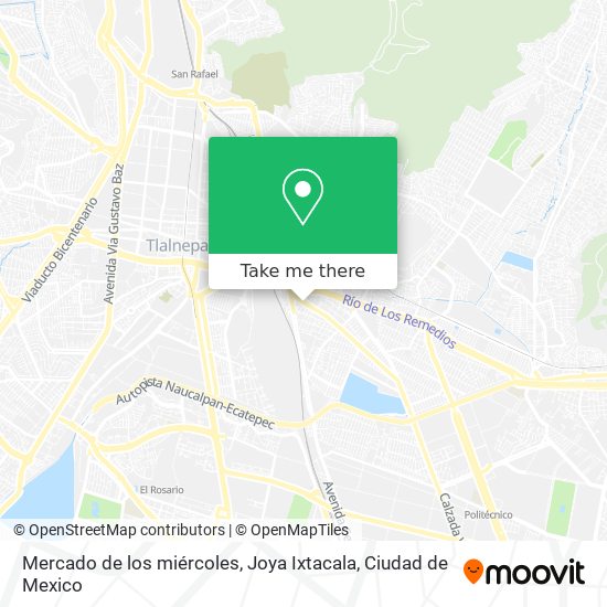 Mapa de Mercado de los miércoles, Joya Ixtacala