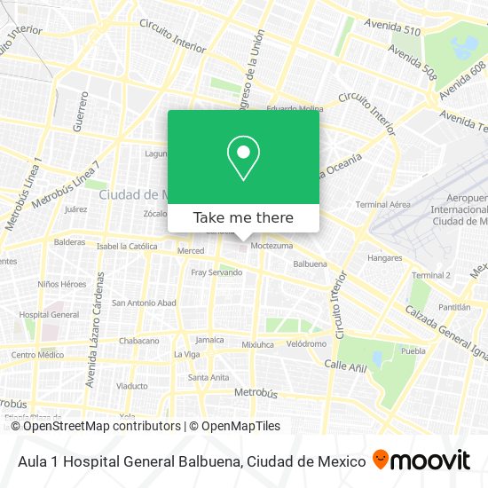 Aula 1 Hospital General Balbuena map