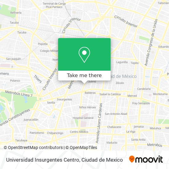 Universidad Insurgentes Centro map