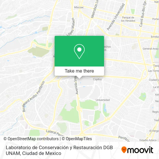 Laboratorio de Conservación y Restauración DGB UNAM map