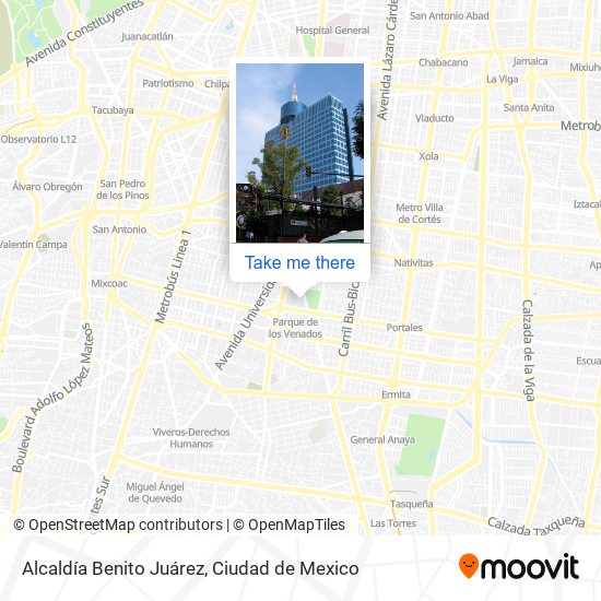 Alcaldía Benito Juárez map