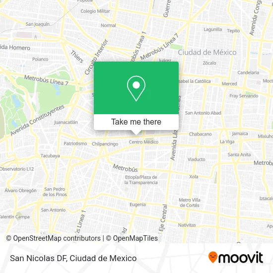 San Nicolas DF map