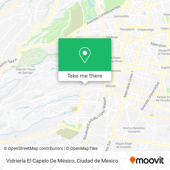 Vidriería El Capelo De México map