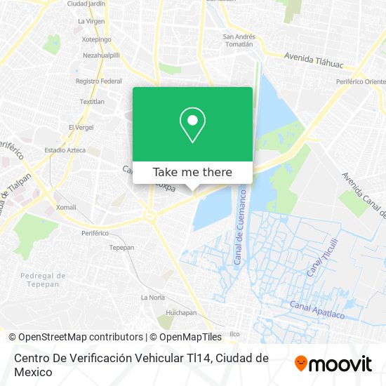 Mapa de Centro De Verificación Vehicular Tl14