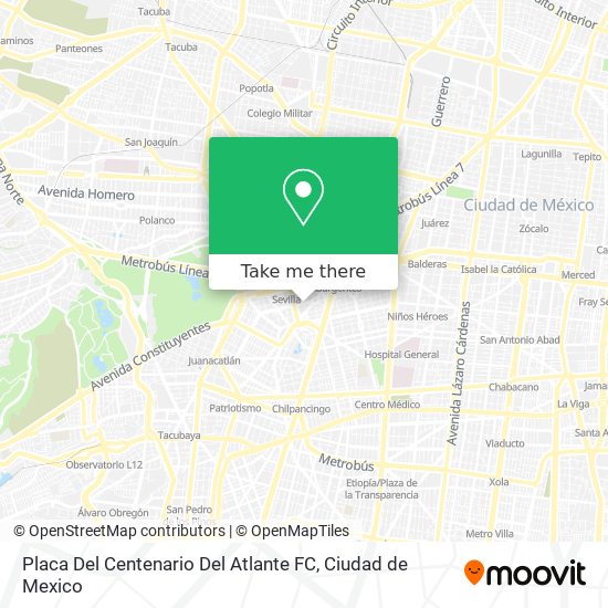 Mapa de Placa Del Centenario Del Atlante FC