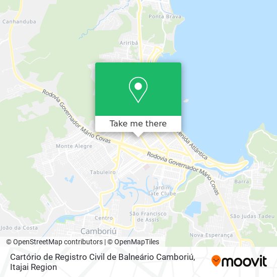 Mapa Cartório de Registro Civil de Balneário Camboriú