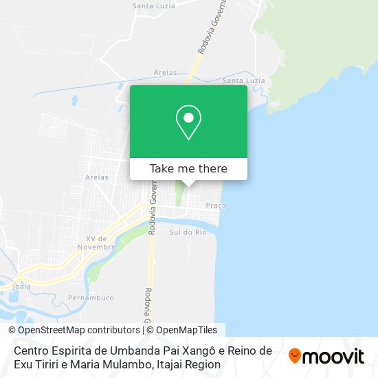 Mapa Centro Espirita de Umbanda Pai Xangô e Reino de Exu Tiriri e Maria Mulambo