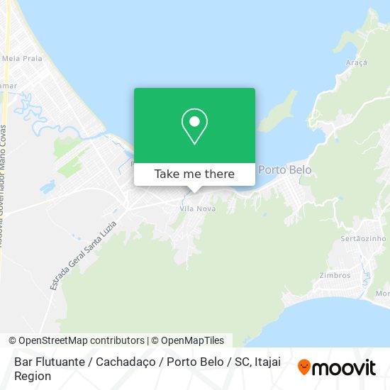 Mapa Bar Flutuante / Cachadaço / Porto Belo / SC