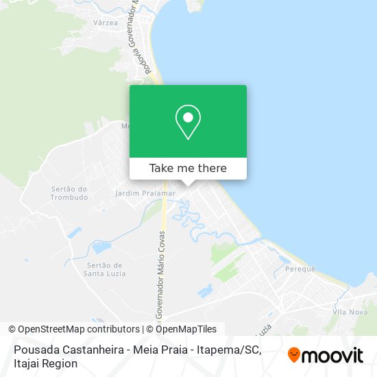 Mapa Pousada Castanheira - Meia Praia - Itapema / SC