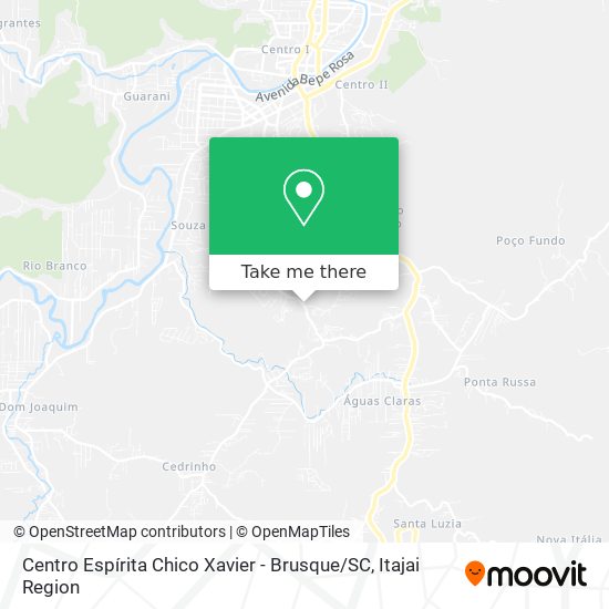 Mapa Centro Espírita Chico Xavier - Brusque / SC
