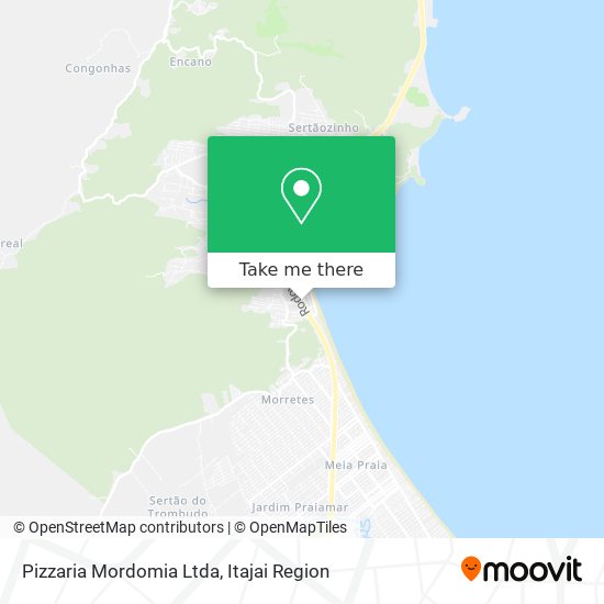 Mapa Pizzaria Mordomia Ltda