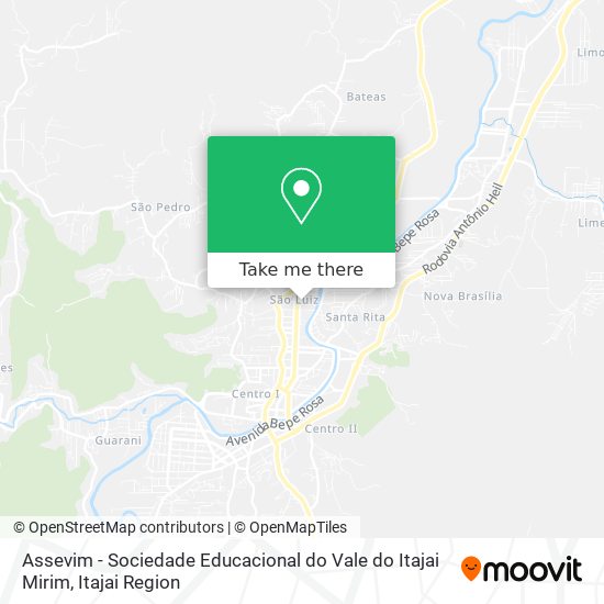 Mapa Assevim - Sociedade Educacional do Vale do Itajai Mirim