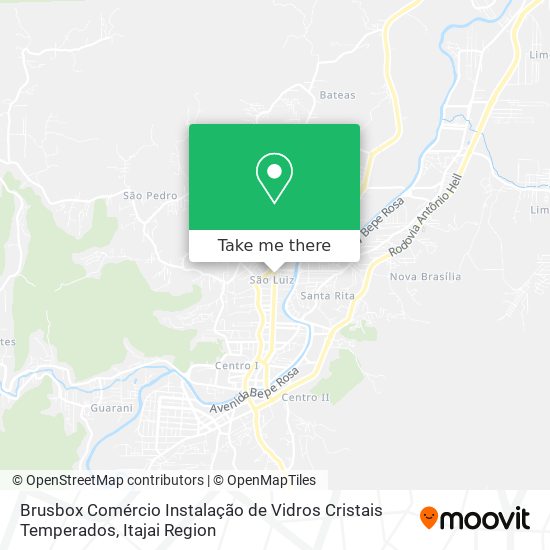 Mapa Brusbox Comércio Instalação de Vidros Cristais Temperados