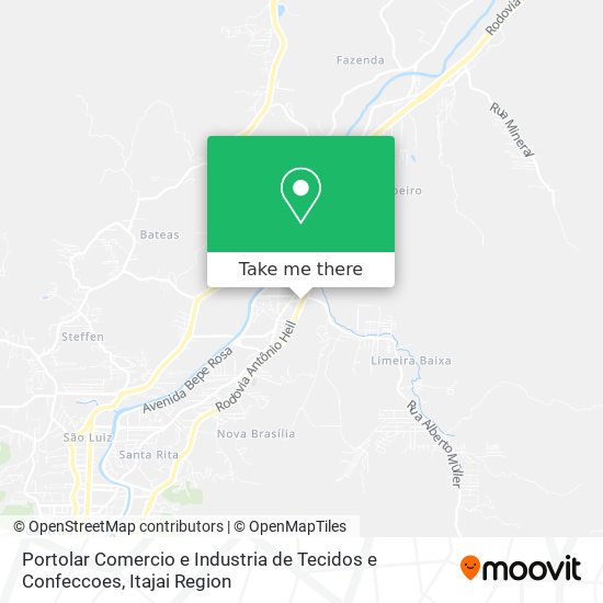 Portolar Comercio e Industria de Tecidos e Confeccoes map