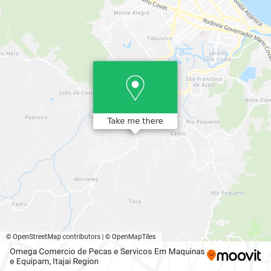 Omega Comercio de Pecas e Servicos Em Maquinas e Equipam map