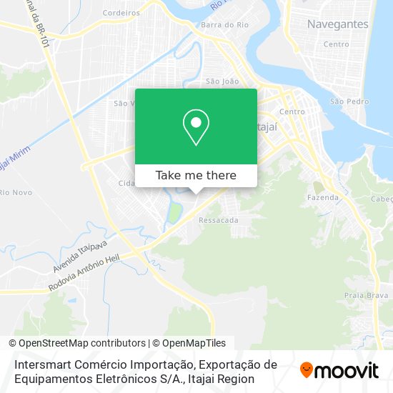 Mapa Intersmart Comércio Importação, Exportação de Equipamentos Eletrônicos S / A.