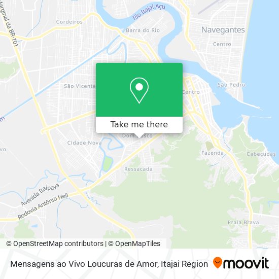 Mapa Mensagens ao Vivo Loucuras de Amor