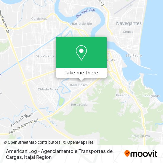 Mapa American Log - Agenciamento e Transportes de Cargas