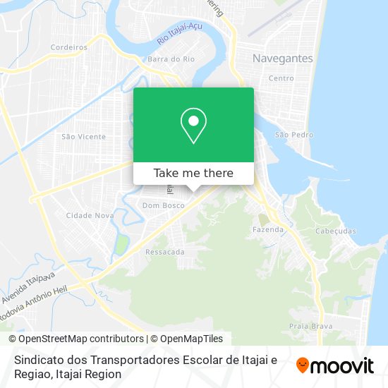 Mapa Sindicato dos Transportadores Escolar de Itajai e Regiao