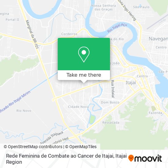 Mapa Rede Feminina de Combate ao Cancer de Itajai