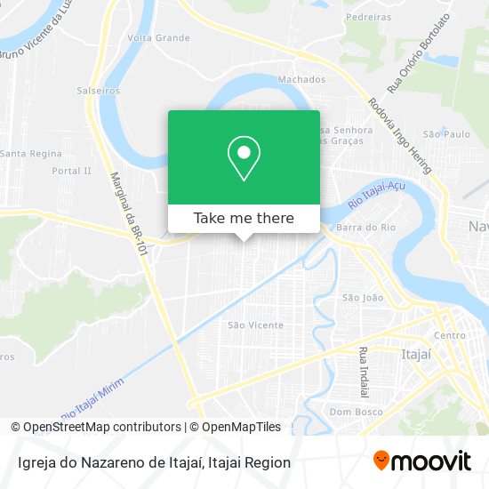 Mapa Igreja do Nazareno de Itajaí