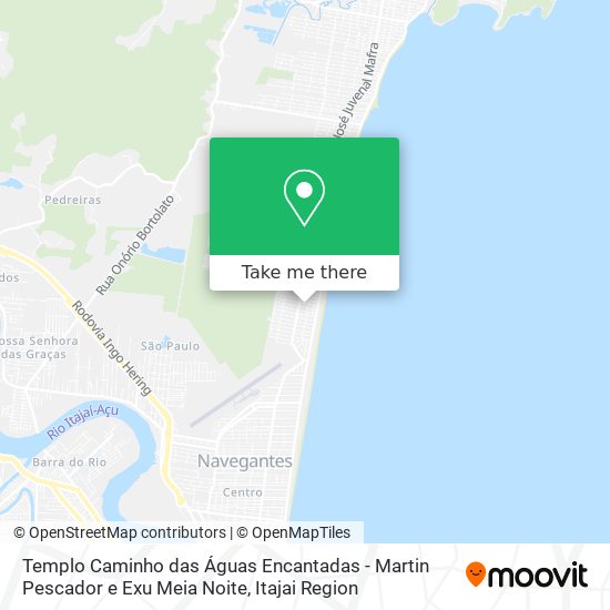 Templo Caminho das Águas Encantadas - Martin Pescador e Exu Meia Noite map