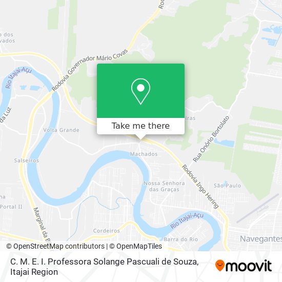 Mapa C. M. E. I. Professora Solange Pascuali de Souza