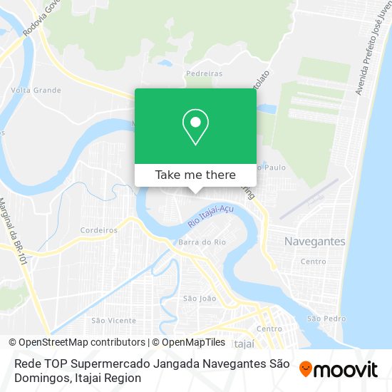Mapa Rede TOP Supermercado Jangada Navegantes São Domingos