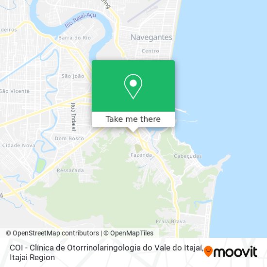 Mapa COI - Clínica de Otorrinolaringologia do Vale do Itajaí