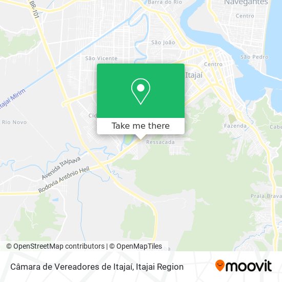 Mapa Câmara de Vereadores de Itajaí