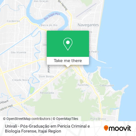 Mapa Univali - Pós-Graduação em Perícia Criminal e Biologia Forense