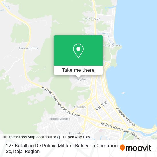 Mapa 12º Batalhão De Polícia Militar - Balneário Camboriú Sc