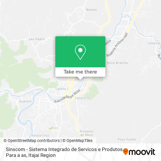 Sinscom - Sistema Integrado de Servicos e Produtos Para a as map