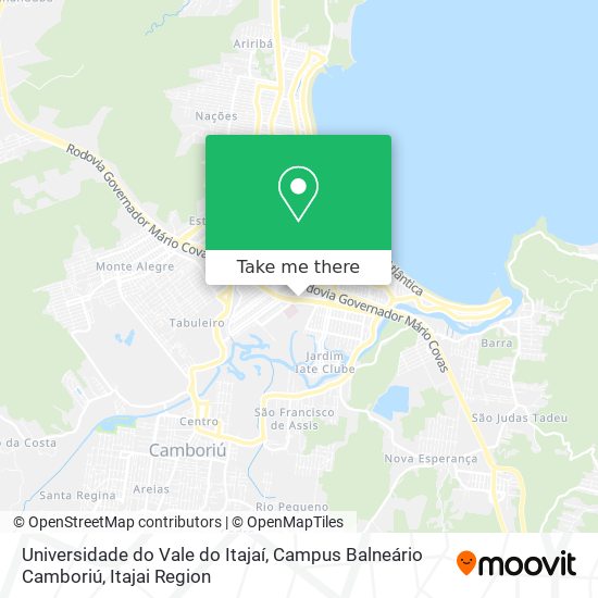 Mapa Universidade do Vale do Itajaí, Campus Balneário Camboriú