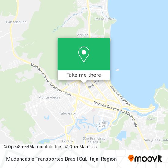 Mudancas e Transportes Brasil Sul map