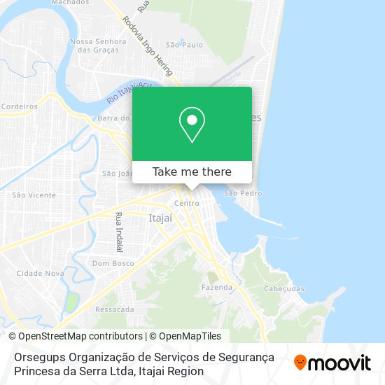 Orsegups Organização de Serviços de Segurança Princesa da Serra Ltda map