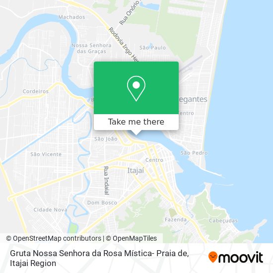 Mapa Gruta Nossa Senhora da Rosa Mística- Praia de