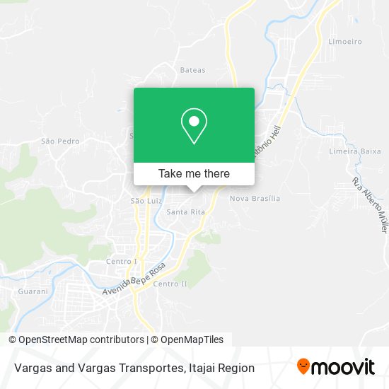 Vargas and Vargas Transportes map