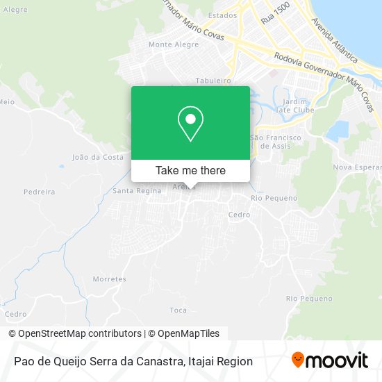 Mapa Pao de Queijo Serra da Canastra