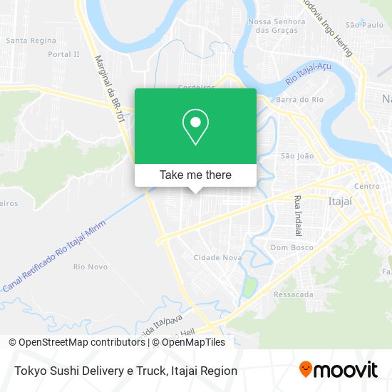 Mapa Tokyo Sushi Delivery e Truck